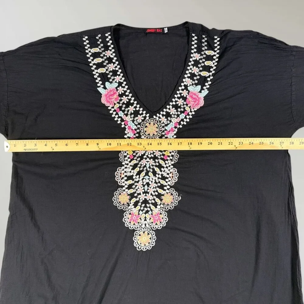 Johnny Was Blouse Tunic Top V-Neck Embroidered Floral Boho Cottage Core Size 2X - Picture 6 of 9